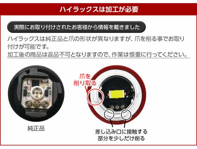 ハイラックス GUN125 LED バックランプ 爆光 純正LED 1個販売 交換