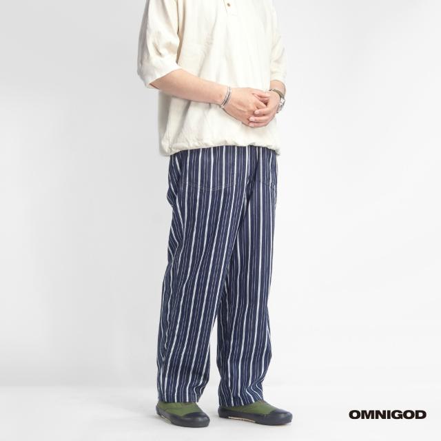 OMNIGOD オムニゴッド インディゴストライプ PWイージーパンツ セットアップ対応 日本製 メンズの通販は