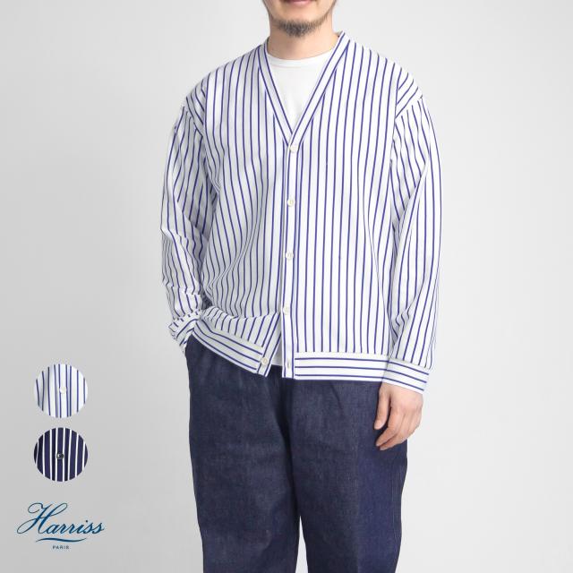 Harriss ハリス スーピマポンチ ストライプカーディガン 日本製 メンズの通販は