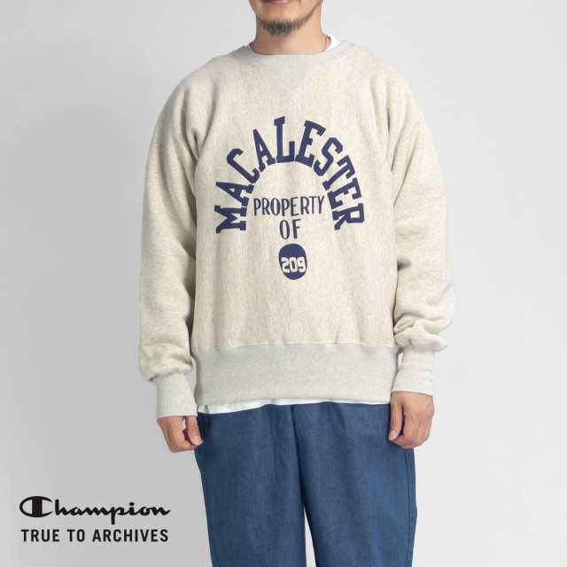 Champion チャンピオン TRUE TO ARCHIVES 1stパテント クルーネックスウェットシャツ プリント 日本製 メンズ