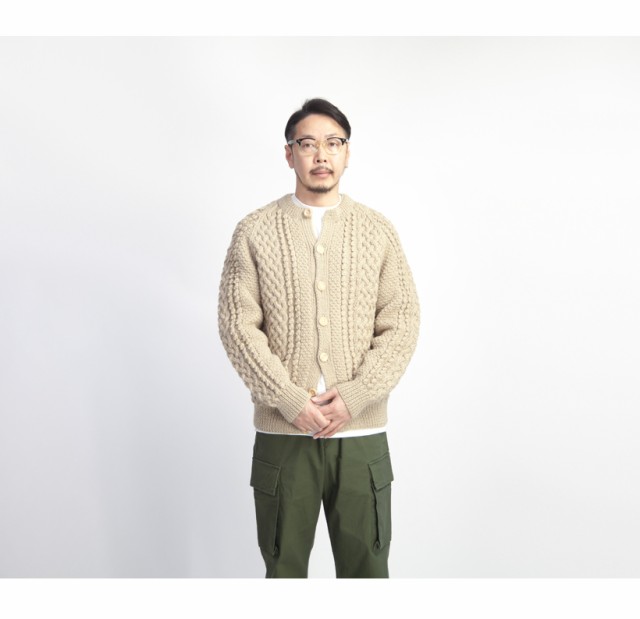 INVERALLAN インバーアラン 4A ARAN ハンドニットウールノーカラー ...