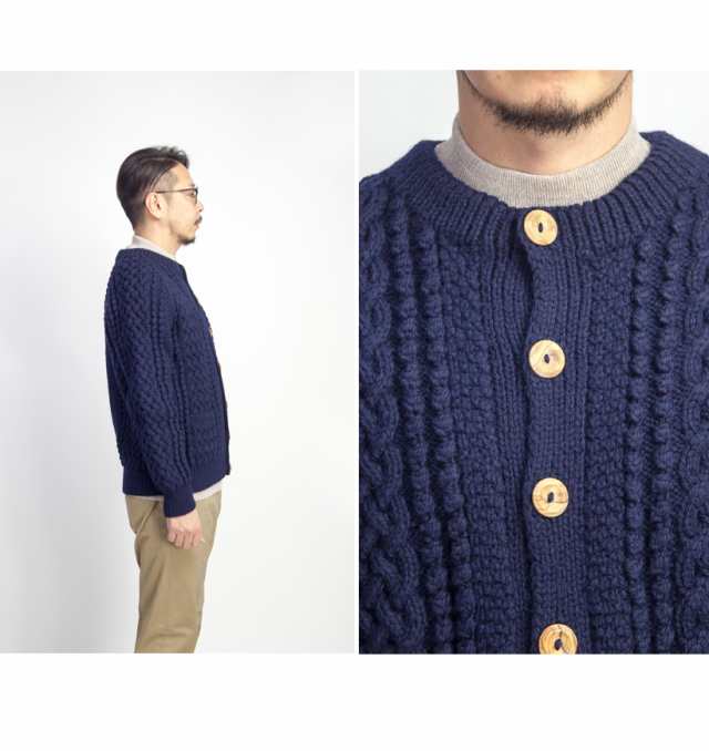 INVERALLAN インバーアラン 4A ARAN ハンドニットウールノーカラー