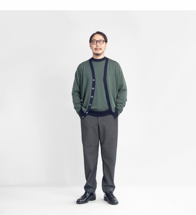 JOHN SMEDLEY ジョンスメドレー LITCOTT バイカラーニットカーディガン 24G メリノウール EASY FIT セーター メンズ