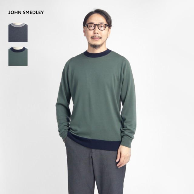 JOHN SMEDLEY ジョンスメドレー SKERN バイカラークルーネックニット ...