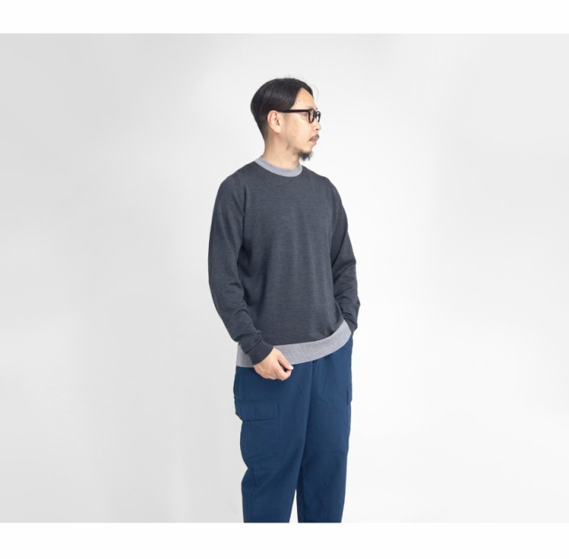 JOHN SMEDLEY ジョンスメドレー SKERN バイカラークルーネックニット