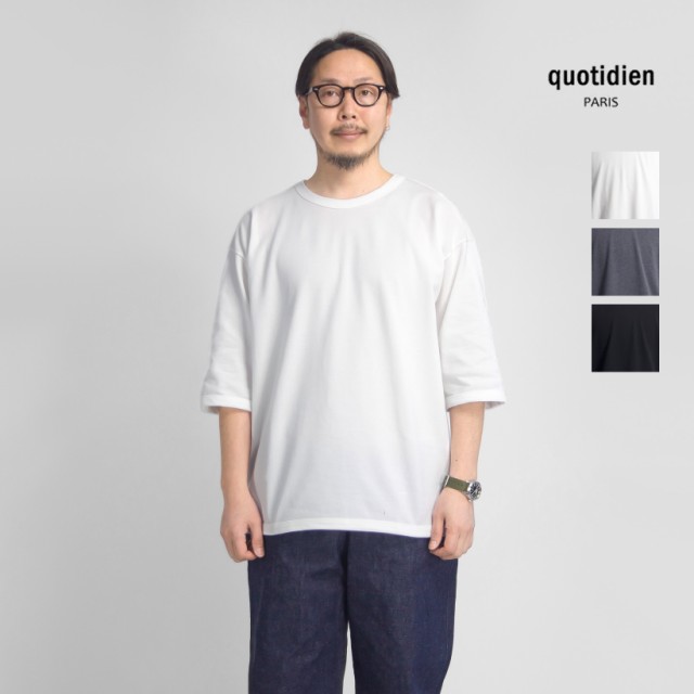 Quotidien コティディアン 鹿の子 5分袖ビッグＴシャツ メンズの通販は
