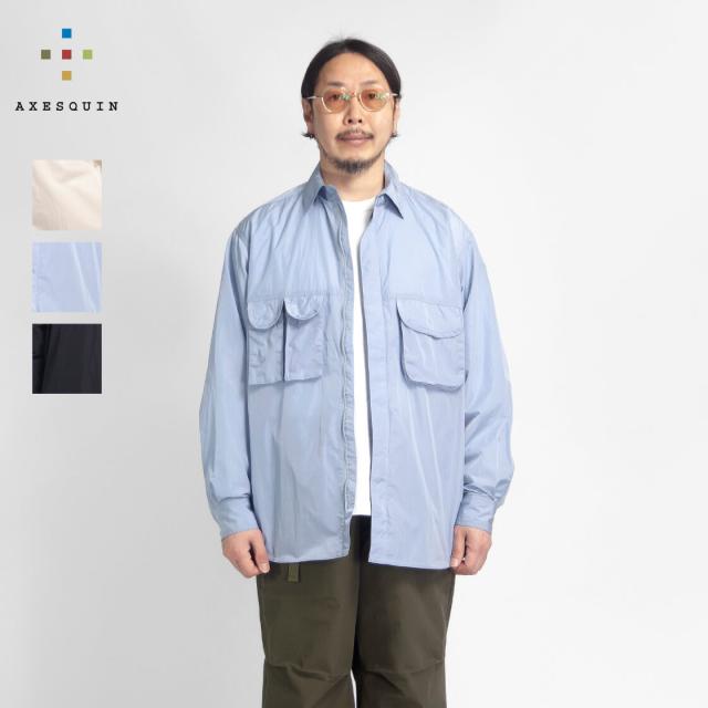 AXESQUIN アクシーズクイン ナイロンタフタ マルチフラップポケット フィッシングシャツ メンズの通販は