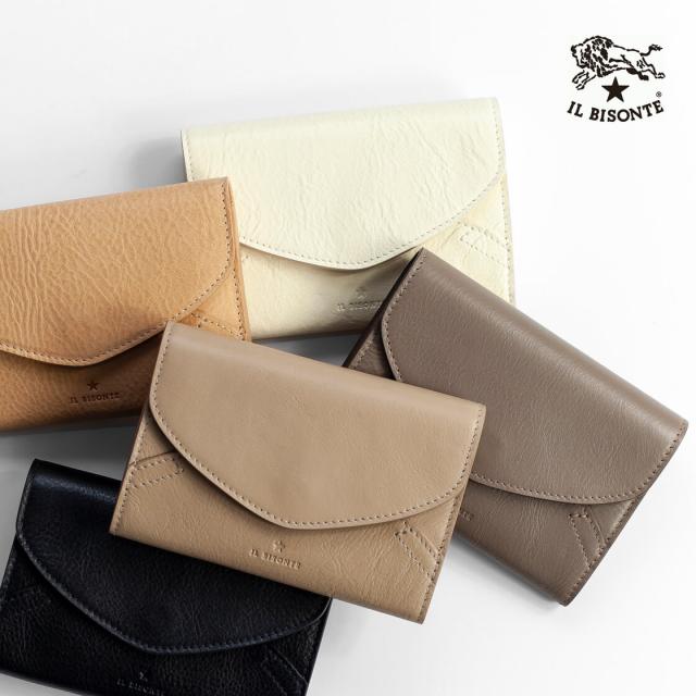 IL BISONTE イルビゾンテ フラップ コンパクト ウォレット 三つ折り財布 レザー メンズ レディースの通販は