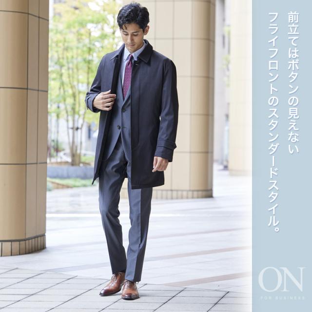 午前中注文で当日発送】コート メンズ ステンカラー ボンディング素材