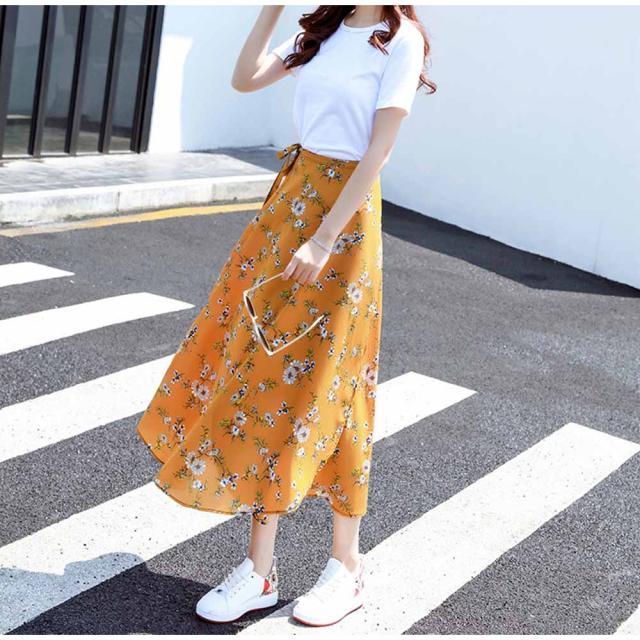 LAZA 巻きスカート レディース 花柄 マキシスカート ハイ