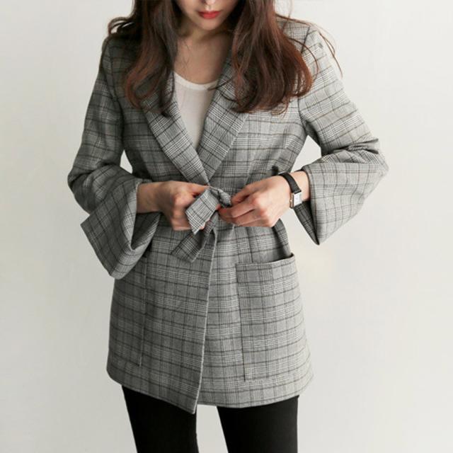 LAZA ジャケット レディース 長袖 チェック柄 スーツジャケット