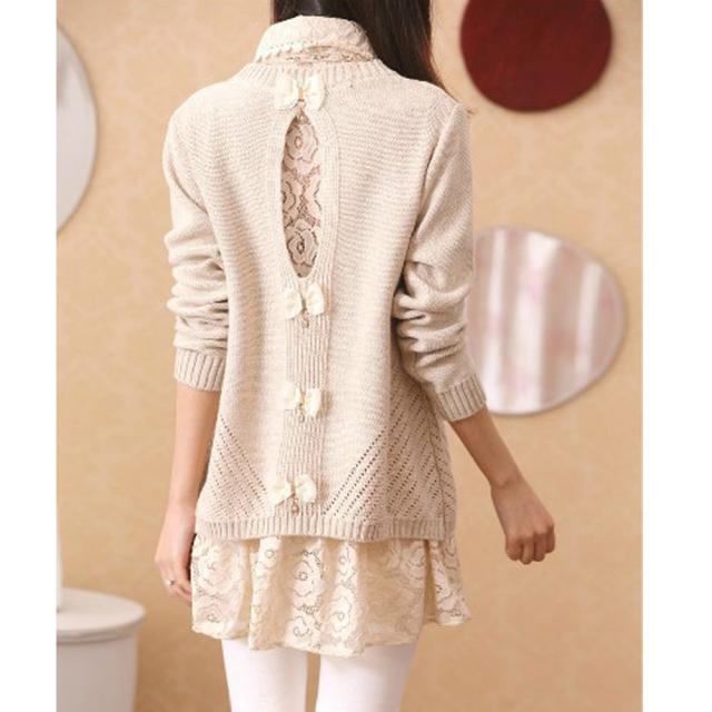 LAZA チュニック 秋冬 レース 二次会 二枚セット 膝丈 ニットセーター レディース 体型カバー LAZA チュニック 秋冬 レース 二次会 二枚セット 膝丈 ニットセーター