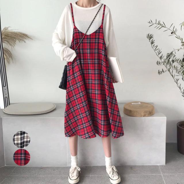 Laza ワンピース レディース キャミワンピース チェック柄 マキシ ロング 韓国風 フレア フェミニンの通販はau Pay マーケット Tripstore