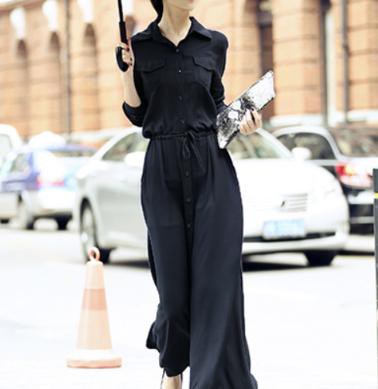 LAZA 【ブラック】ロングシャツワンピース レディース 無地