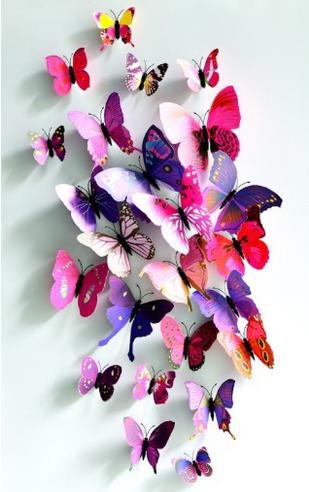 Laza ３ｄウォールステッカー おしゃれ壁紙 蝶々 パープルの通販はau