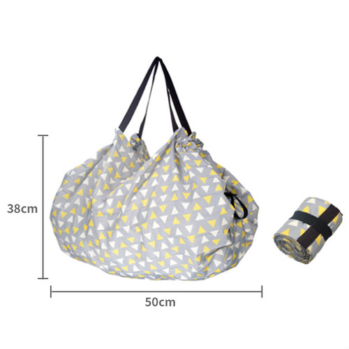 Laza エコバッグ 折りたたみ 大容量 グレー 三角模様 白 黄 かごサイズ コンパクト 買い物バッグ レジかごバッグの通販はau Pay マーケット Tripstore