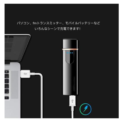 LAZA 電子ライター USB 充電式 触感式点火 ・ガス オイル 不要/軽量