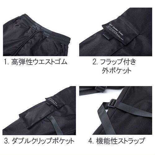 LAZA 【ブラック/Mサイズ】カーゴパンツ ベイカーパンツ メンズ