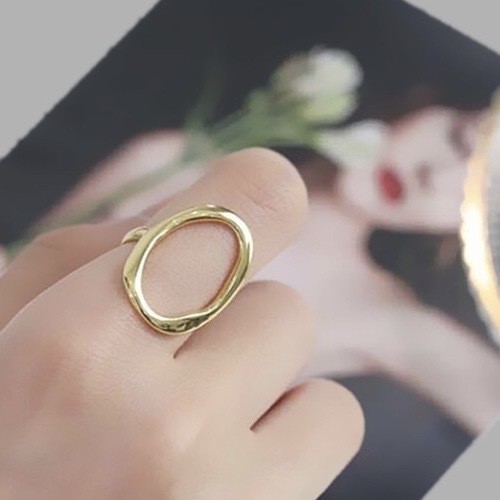 LAZA 【ゴールド/シルバー】O型 湾曲カーブ サークル オープンリング