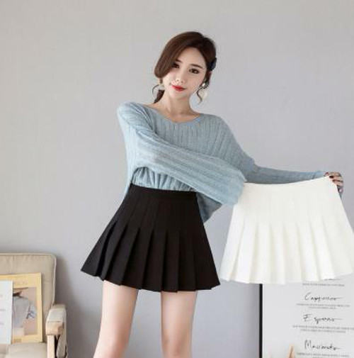 MARKANDLONA 黒 プリーツスカートパンツ ミニスカート Aライン レディース プリーツスカート ショート丈