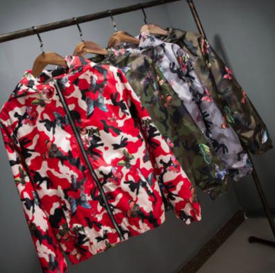 LAZA 【レッド L/2XL】マウンテンパーカー 迷彩柄 ジャケット 
