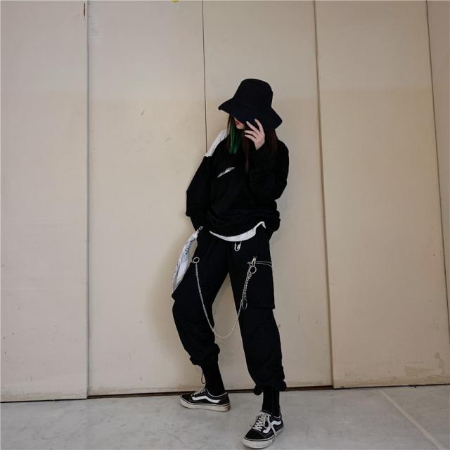 Laza レディース ストリート ダンス衣装 ヒップホップ カーゴパンツ ズボン パンツ ワイドパンツ 無地 ブラックの通販はau Pay マーケット Tripstore