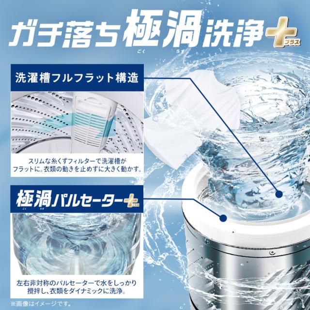 洗濯機 5kg 縦型洗濯機 全自動洗濯機 本体 一人暮らし 縦型 特急コース 時短 タイパ ガチ落ち 極渦洗浄 清潔 洗濯物 取り出しやすい コンパクト シンプル デザイン 新品 5キロ 新生活 ITW-50B01 アイリスオーヤマ オッシュ フィット OSH fit * 送料無料_3