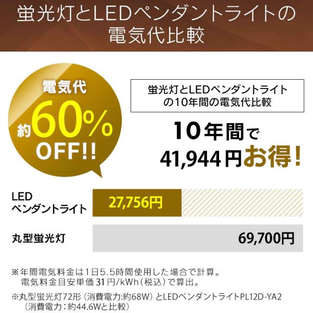 ペンダントライト led 12畳 ダイニング 上下 調光 リモコン付き 照明 おしゃれ 食卓 寝室 天井 照明器具 吊り下げ シンプル ライト PL12D-YA2 アイリスオーヤマ *_1