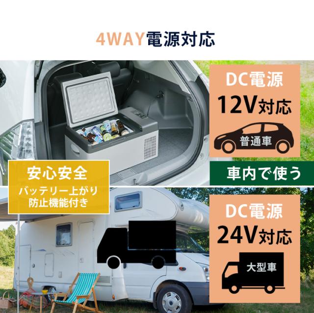 車載対応冷蔵冷凍庫 20L PCR-20U 全3色 車載対応冷蔵冷凍庫 20L カーキ