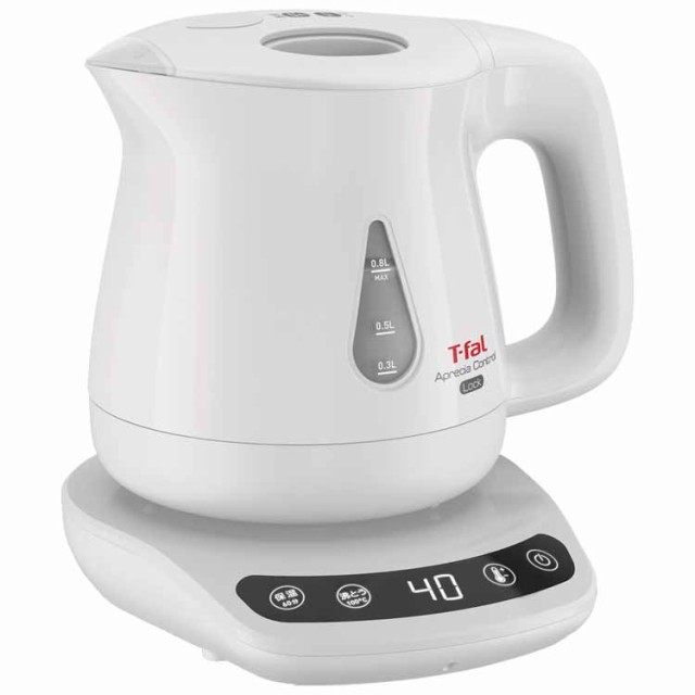 ★1ｵﾌｸｰﾎﾟﾝ配布中★ T-fal 電気ケトル アプレシア ロック コントロール 0.8L ホワイト KO8401JP ティファール T-fal やかん