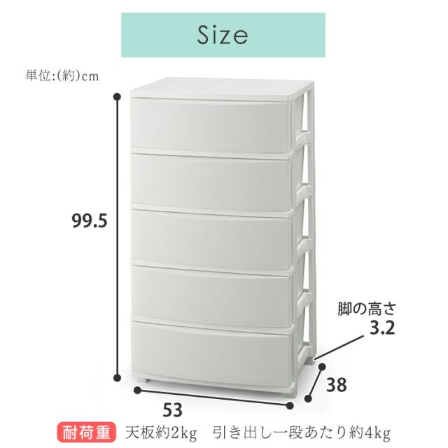 チェスト コロネチェスト 幅53cm 5段 CLN-545 アイリスオーヤマ 衣類収納 タンス 片付け リビング 衣類ケース 収納 コロネ シンプル かわいい パステルカラー 送料無料