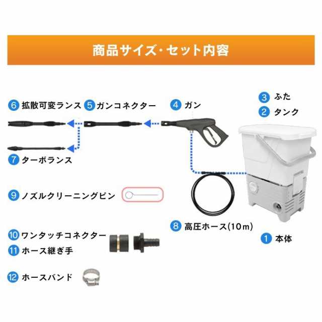 高圧洗浄機 タンク式 12点セット 洗浄機 アイリスオーヤマ 台風 タンク式高圧洗浄機 SBT-512N タンク式 家庭用 クリーナー 掃除 車 洗車 