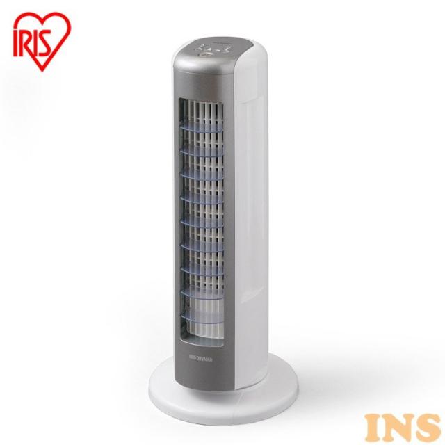 扇風機 タワーファン ミニ アイリスオーヤマ * KTF-C61T[B] 小型 コンパクト 軽量 縦長 広範囲に送風 首振り 風量3段階 操作簡単 切タイマー リズム風 スリム タワー型 タワー扇風機 シルバー リビング 寝室 子供部屋 安全設計の通販は 6,703円