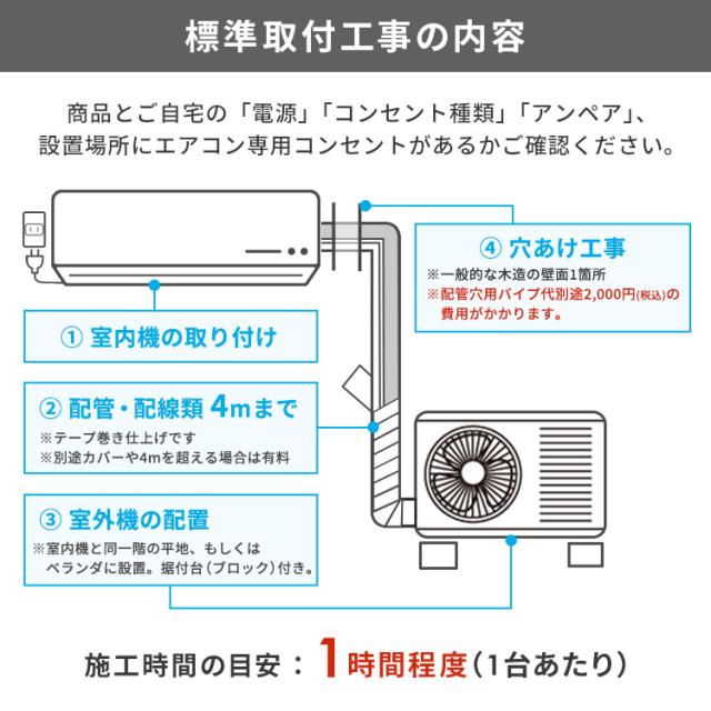 エアコン 10畳 工事費込み 【標準取付工事費込】ルームエアコン2.8kW 