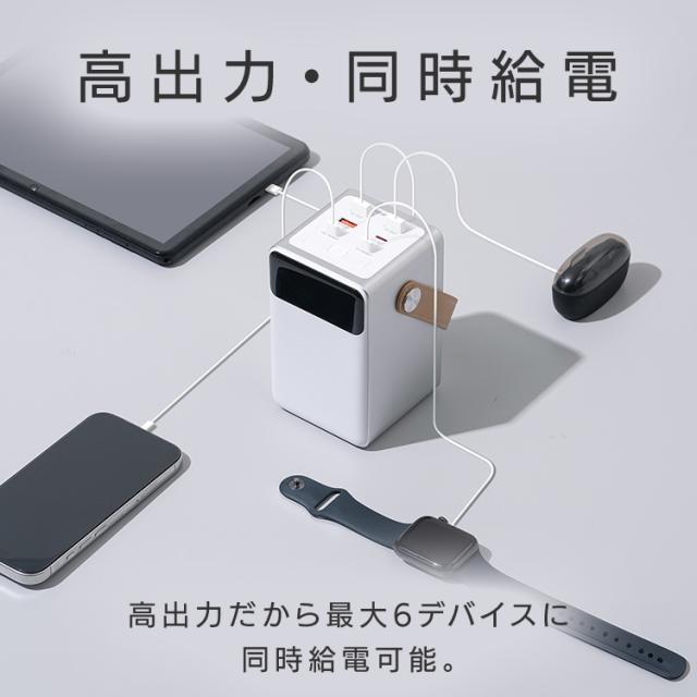 バッテリーステーション コンパクト 小型 軽量 32000mAh USB type-C 防塵 防水 パソコン 充電可 LEDライト 防災グッズ 停電対策 アウトドア 持ち運び バッテリー充電器 ポータブル電源 モバイルバッテリー 大容量 ミニ IBT-A32100-W アイリスオーヤマ * 送料無料_7