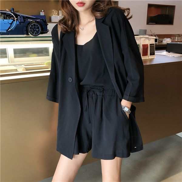 スリーピース 上下セット ジャケット 羽織 タンクトップ カットソー ショートパンツの通販はau Pay マーケット Amaryl