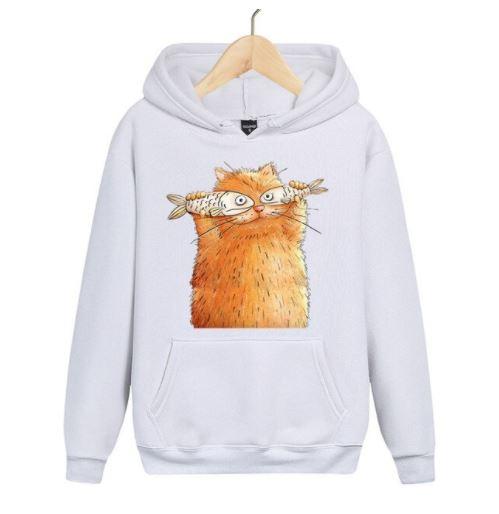 2色 魚で目を隠す猫のおもしろパーカー メンズ かわいい フーディの通販はau Pay マーケット セレクトショップ はしもと