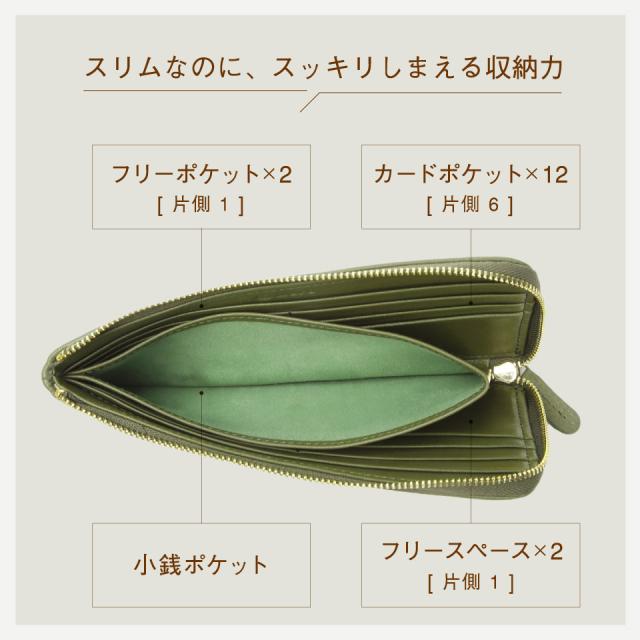 長財布 スリム イタリアンレザー レディース レザー 本革 スキミング