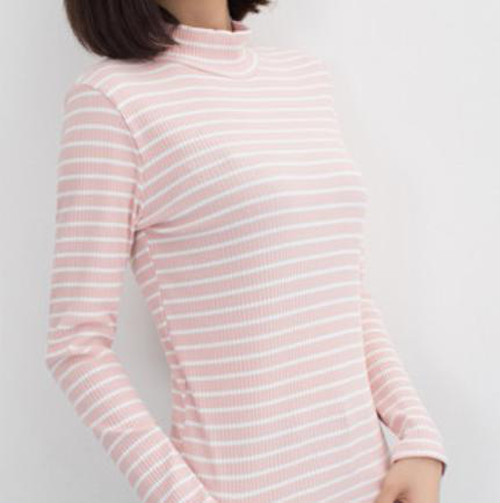 リブニット ボーダー 長袖 クルーネック カジュアル 大人気 ピンクボーダー ｌの通販はau Pay マーケット Kmftw