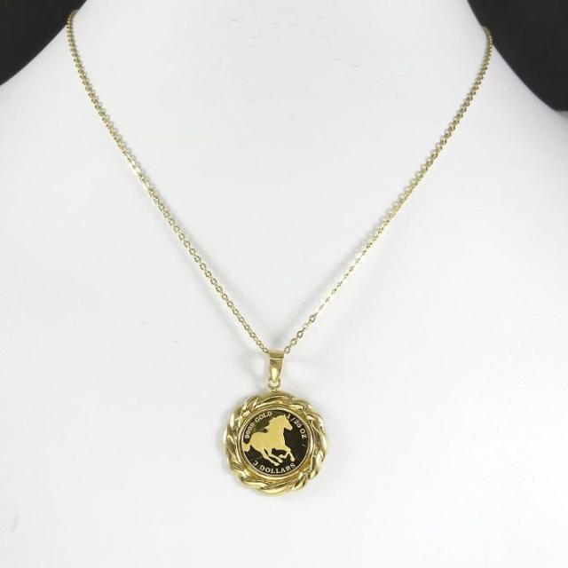 純金（K24/9999GOLD）ツバルホース1/25oz・エリザベスリバーシブルペンダントトップ【ギフトラッピング済み】_5