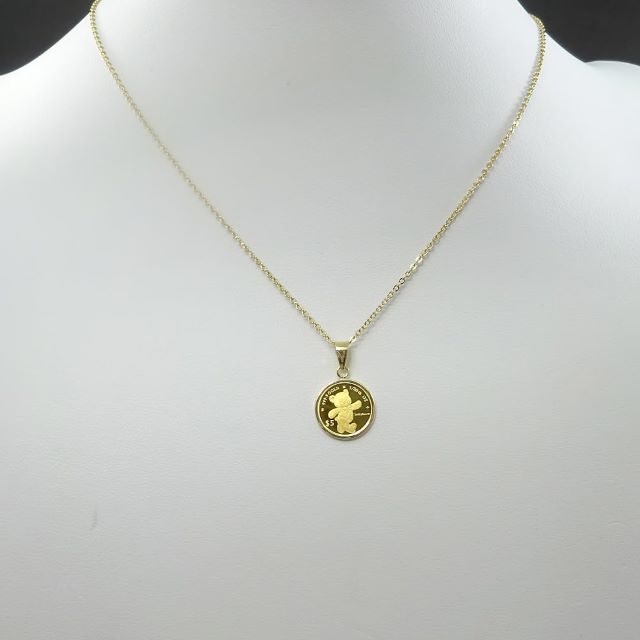 テディベア コインチャーム 2019年　24k 純金999.9 テディベアコインペンダントトップ K24 1/30oz ＄5