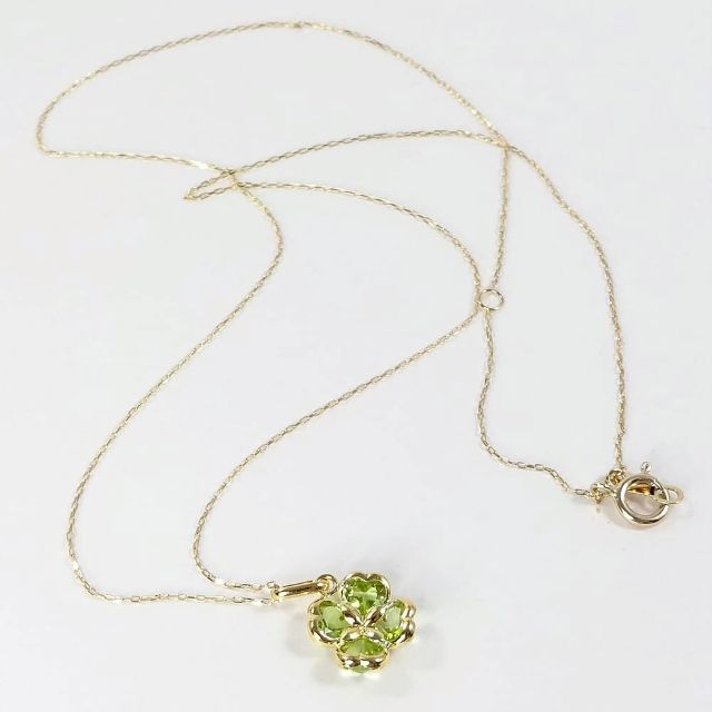 10金（K10）ペリドットネックレス クローバーペンダントネックレス【ギフトラッピング済み】【8月誕生石】_2