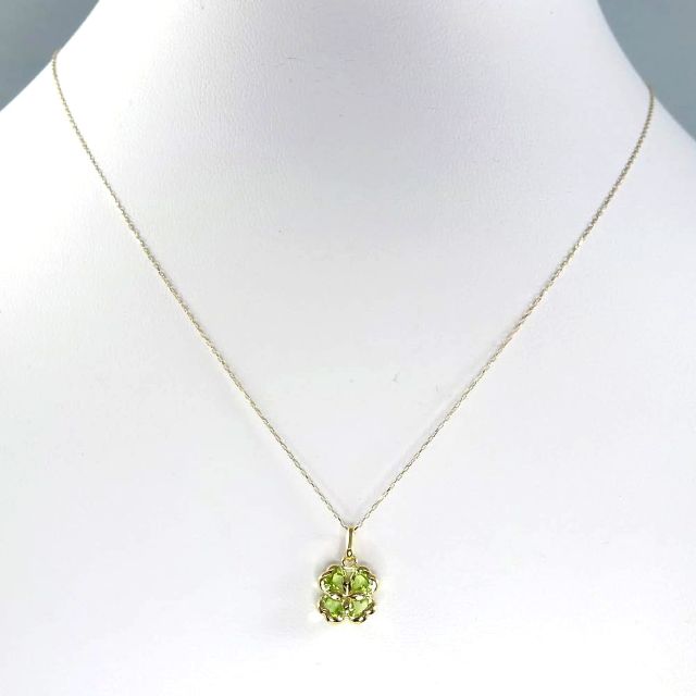 10金（K10）ペリドットネックレス クローバーペンダントネックレス【ギフトラッピング済み】【8月誕生石】_5
