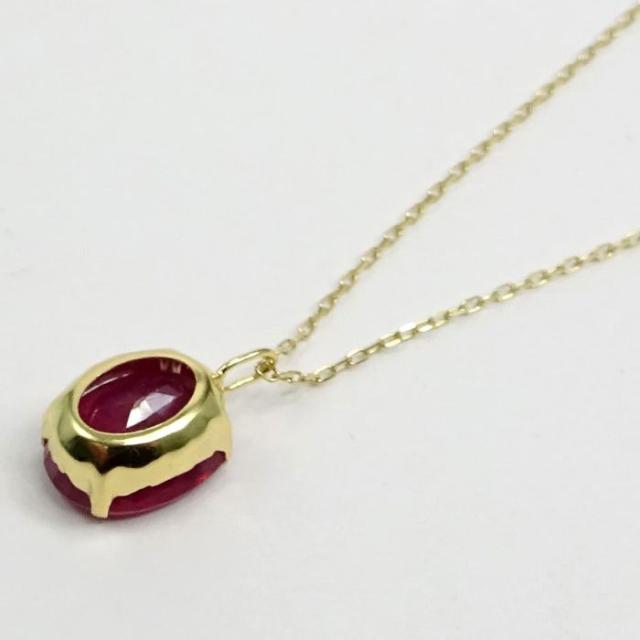 ルビー ペンダント ネックレス 18金（K18）トップ約2.5ct チェーンK10YG40cm小豆タイプ宝石鑑別書付 【ギフトラッピング済み】_4
