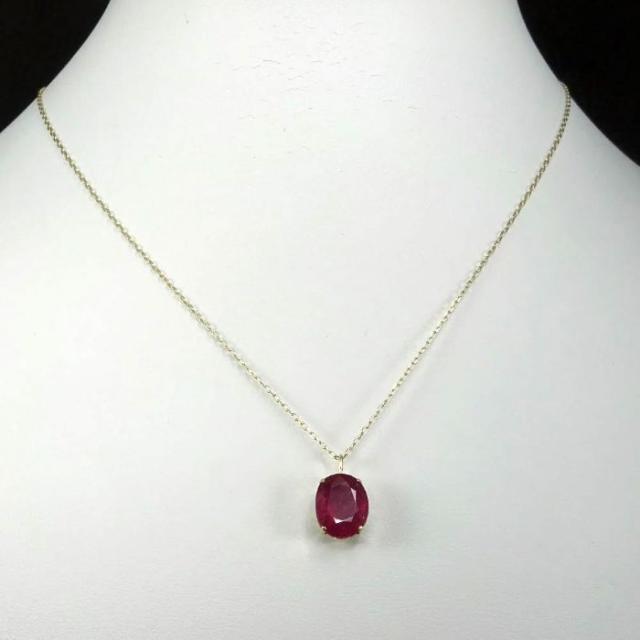 ルビー ペンダント ネックレス 18金（K18）トップ約2.5ct チェーンK10YG40cm小豆タイプ宝石鑑別書付 【ギフトラッピング済み】_5