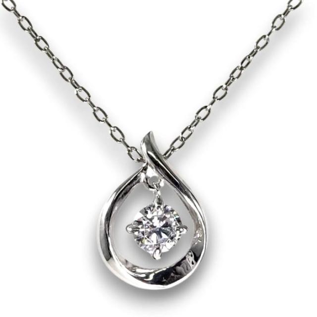 CZダイヤモンドネックレス スウィング 小刻みに揺れる輝きSILVER925 キュービックジルコニア約3.5mm（0.4ct）3227