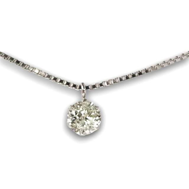 ダイヤモンドネックレス一粒 ペンダント天然ダイヤモンド0.2ct / I-1〜SI2 SILVER925 太チェーン40-45cmベネチアン【送料無料】