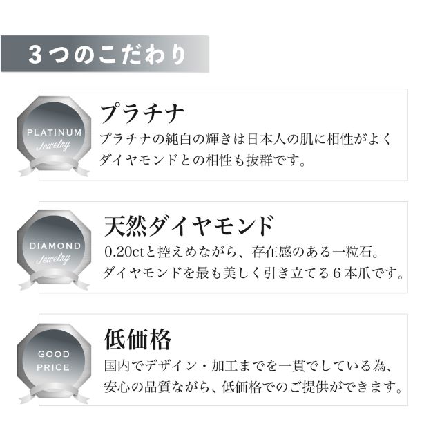 プラチナダイヤ/ペンダントネックレス/0.20カラットSI級良質ダイヤプチ【送料無料】【4月誕生石ダイヤ】_8