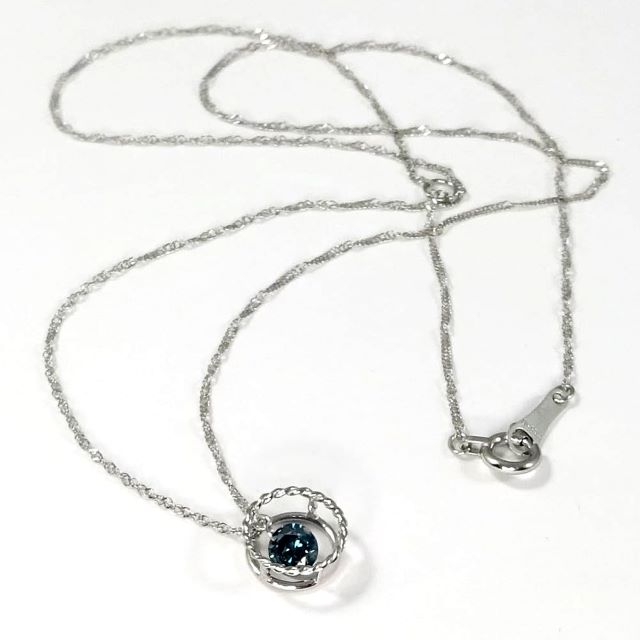 プラチナダイヤモンド ネックレス ブルーダイヤモンド 一粒SI〜クラス 