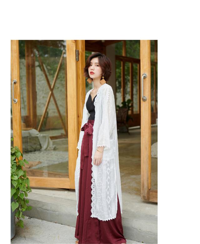 ラッシュガードレースレディース 日焼け止め服夏カーディガン薄手コート透け感リゾートトップスボヘミア風 Uv対策旅行海白通勤旅行着物の通販はau Pay マーケット Champs Elysees